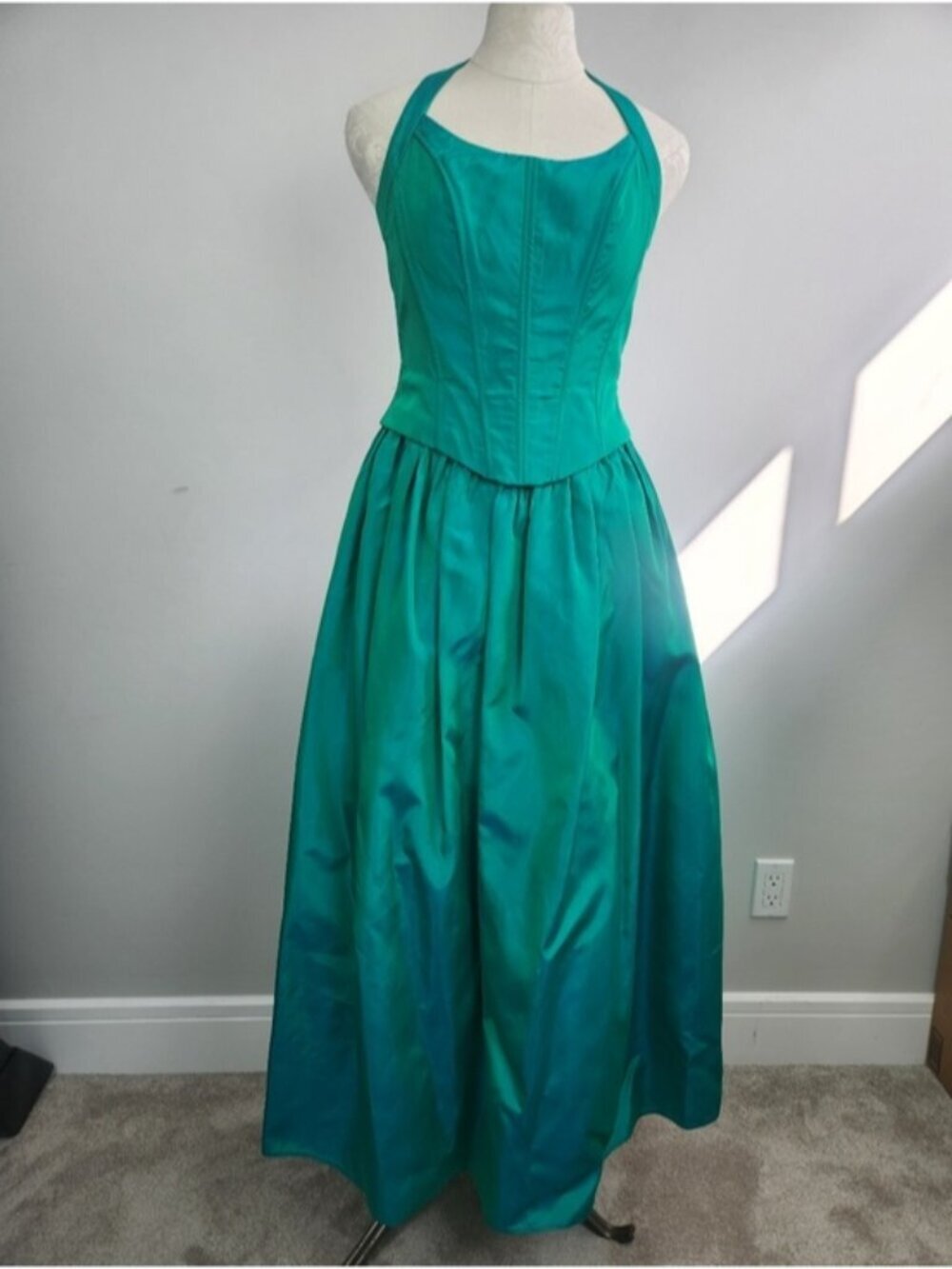 VTG Gunne &Sax Jessica McClintock Basque Waist Grad Dress Size 5/6 Fit Small 80s - Picture 2 of 16